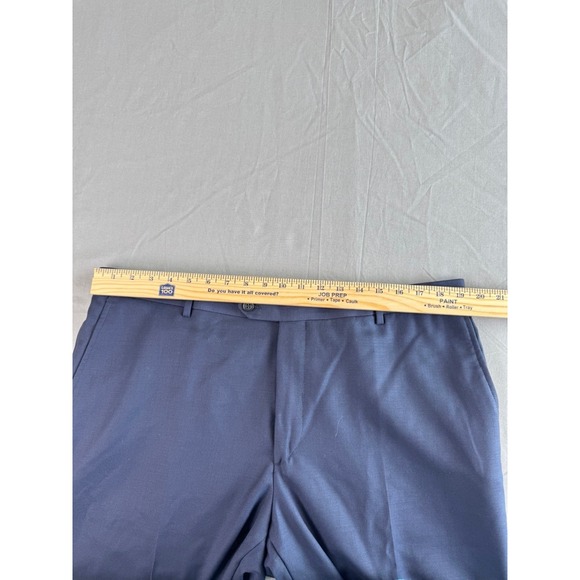 NWT JOS A BANK PANTS 40R 36 UNHEMMED CUSTOM EXPRESS NAVY BLUE FLAT FRONT‎ NEW - Picture 7 of 14